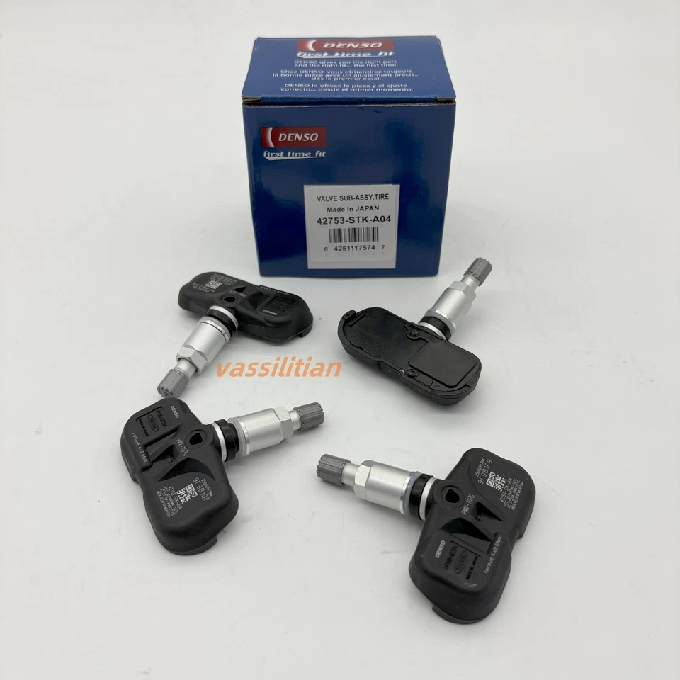 DENSO 4PCS Tire Pressure Sensor TPMS 42753-STK-A04 For Honda Pilot Alloy Acura - Image 1 of 4
