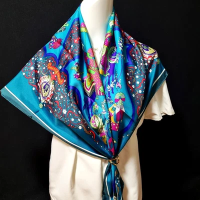 RARE VINTAGE HERMES Silk Scarf "Poesie Persane" Carre 90 by Julia Abadie - Image 1 of 4