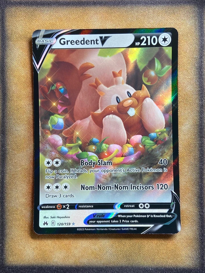 Pokemon Greedent V 120/159 Crown Zenith Ultra Rare NM - Image 1 of 1
