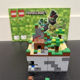 LEGO Minecraft Micro World 21102 Complete Set w/ Steve, Creeper & Instructions