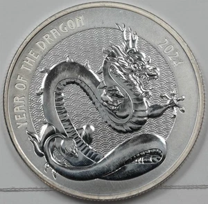 China 2024 Silver Art Round ASW 1oz Year of the Dragon 4499 combine shipping*SFC - Picture 1 of 2