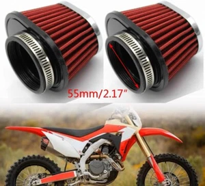 2Pcs Motorcycle High Flow Air Filter 55mm For Motocross Scooter Air Pods Cleaner - Picture 1 of 7
