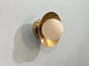 Raw Brass Wall Lighting | Raw Brass Wall Globe Lamp Vanity Light Fixture | Wall - Picture 1 of 7