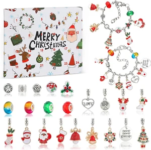 24PCS Christmas Advent Calendar 2024 Girls Bracelet Christmas Countdown Calendar - Picture 1 of 12
