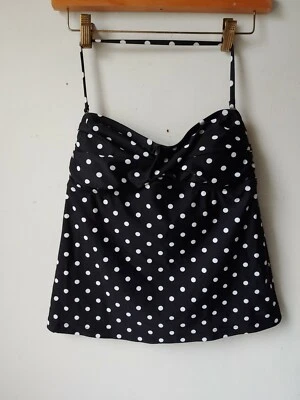 Mossimo Tankini Lunares Blanco Negro. Correa alrededor del cuello talla SP Foto 1 de 4