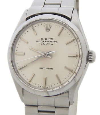 Rolex Air King Precision 5500 para hombre reloj de acero inoxidable correa Oyster esfera plateada Foto 1 de 4