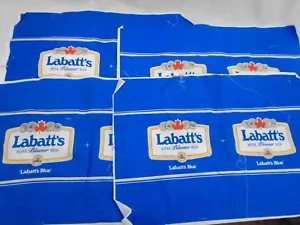 Labatt's Pilsener Bier Ale Vintage 4 Stück Stoffreste je 22" mal 16" - Bild 1 von 2