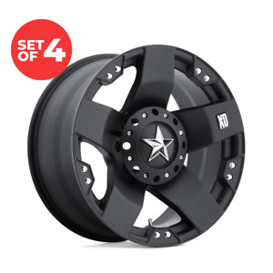 (Set of 4) XD XD775 ROCKSTAR Wheels 17x8 5x114.3/120.65 +10 mm Black Rims 17''