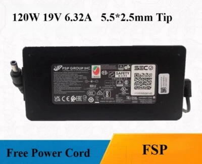Original FSP 19V 6.32A 120W Laptop Charger Adapter 5.5*2.5mm Tip Power Supply - Image 1 of 4