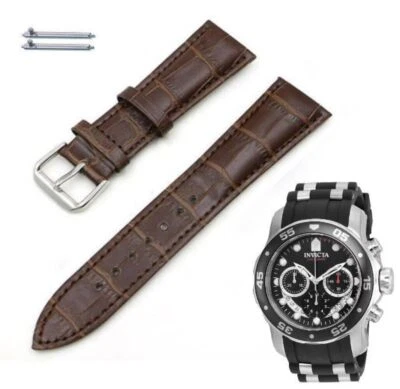 Correa de reloj de cuero de cocodrilo marrón para Invicta Pro Diver 48 mm buceo 21927 #41 Foto 1 de 3