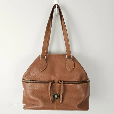 Bolso de Mano DOONEY BOURKE Dillen Doble Bolsillo Cuero Guijarro Marrón Cartera Foto 1 de 4