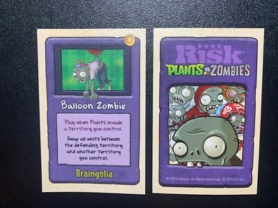 CARTÃO DE AÇÃO 2013 Risk PLANTS vs ZOMBIES Balloon Zombie Braingolia - Imagem 1 de 2