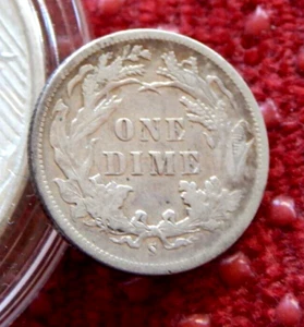 1887 SEATED LIBERT DIME S/S Large S over Small s XF + - Picture 1 of 6
