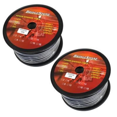 2 x Roll 100 ft 12-Gauge GA 4-Conductor Core Snake Speaker Audio Cable Wire - Image 1 of 3