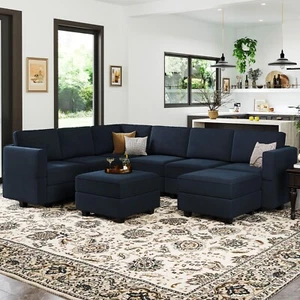 Belffin Velvet Modular Sectional Sofa Couch - Picture 1 of 10