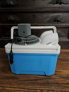 Onos 9qt Blue Swamp Cooler Portable Air Conditioner Travel Camping, Boat 12v Fan - Picture 1 of 5