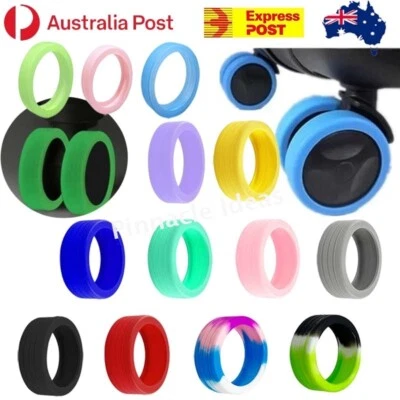 8Pcs Silicone Luggage Wheel Covers Suitcase Protector Wheels Protection Sleeve - image 1 of 4