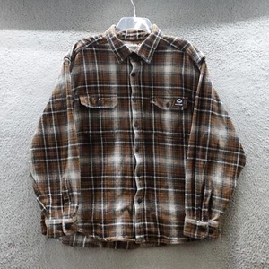 Wolverine Shirt Adult XXL 2XL Brown Button Up Flannel Plaid Outdoor Men's - Picture 1 of 12