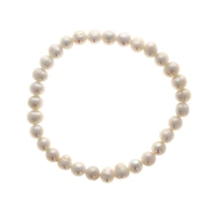 Small Pearl Stretch Bracelet, Genuine Cultured Freshwater Pearls, Bracelet, 7.5" - Picture 1 of 3