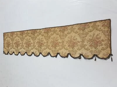 Antique French Silk Brocade Floral Valance 85x18 inches - Image 1 of 4
