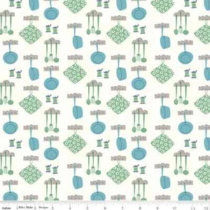 $7 Per Yard COOK BOOK Dinner Cottage Quilt Fabric C11759 Lori Holt Riley Blake - Picture 1 of 2