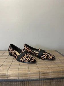 Zara Leopard Print 40 EU Loafers Flats Shoes Career Sexy Comfort Work Office - Picture 1 of 9