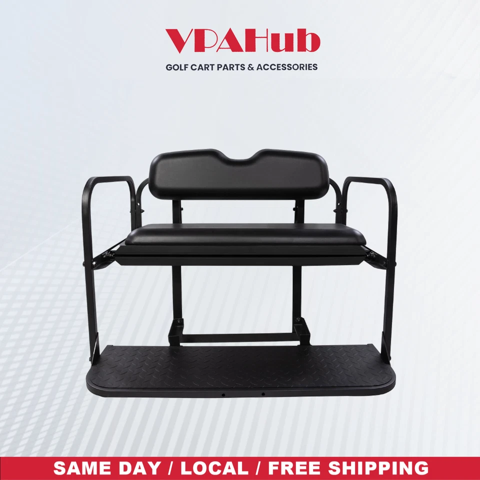 Carro de golf VPAHub EZGO RXV abatible plegable asiento trasero negro, apto para modelos 2008-2025 Foto 1 de 4