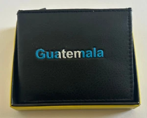 Cartera de cuero estampada doble plegable Guatemala para hombre viene en caja de regalo - Imagen 1 de 3