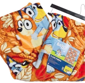 Bluey Fall Leaves Soft Plush Throw Blanket New viral TikTok - Picture 1 of 1