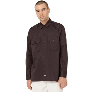 Dickies Work Shirt LS Rec Camisa de Hombre Manga Larga Camisa Casual Braun - Imagen 1 de 4