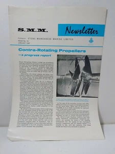 SMM Stone Manganese Marine Ltd Newsletter Contra Rotating propellers no 16 1967 - Picture 1 of 3