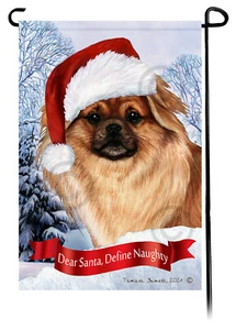 Dear Santa, Define Naughty Garden Flag - Red Sable Tibetan Spaniel 135B - Picture 1 of 1