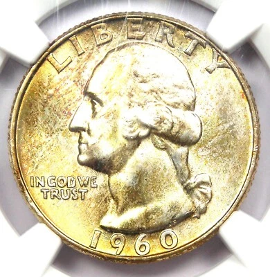 1960-D Washington Quarter 25C - Certified NGC MS67 - Rare Grade - $4,000 Value! - Image 1 of 4