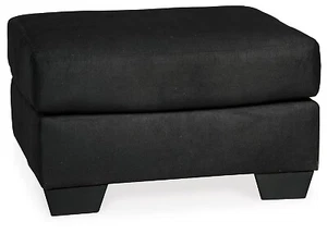 Signature Design by Ashley Contemporary Darcy Ottoman Microfiber Black - Picture 1 of 4