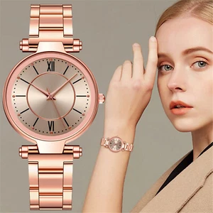 Women's Luxury Quartz Watch Stainless Steel Band Strap Watch Analog Wrist Watch/ - Picture 1 of 12