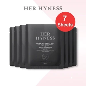 7x Her Hyness Instant Glow Black Charcoal Mask Dark Spots Brightening Skin  25ml - Picture 1 of 8