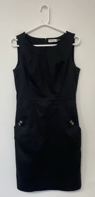 Women’s Calvin Klein Black Sleeveless Dress Pockets Size 6 - Image 1 of 4