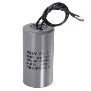 CBB60 Laufkondensator 450V AC 16uF 50/60Hz mit 2 Leitungen Laufrundkondensator - Bild 1 von 6