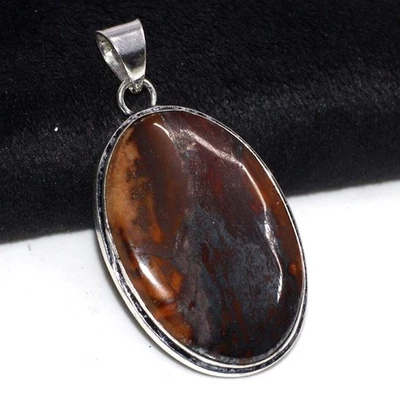 Sunset Jasper 925 Silver Plated Handmade Pendant 2" Exquisite Gift JW - Image 1 of 3