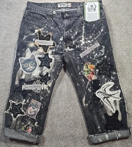 Jeans Levi Reelaborados ÚNICOS Magnolia Boho Upcycle Indie Cat Boyfriend Ajustes 30-38 - Imagen 1 de 19