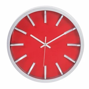 Wall Clock, 12 Inch, Red Simple Modern Wall Clocks Battery Operated, Silent N... - Picture 1 of 6