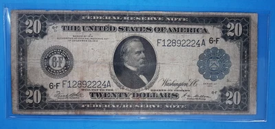 1914 $20 Twenty Dollars Federal Reserve Note FR#987-A Large Size - Image 1 of 2