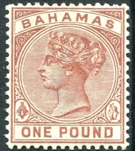 BAHAMAS 1884-94 £1 VENETIAN RED SG57 MINT CAT £275 - Picture 1 of 2