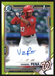 2021 Bowman Chrome Prospect Autographs Gold Refractors #CPAVP Viandel Pena /50 - Picture 1 of 2