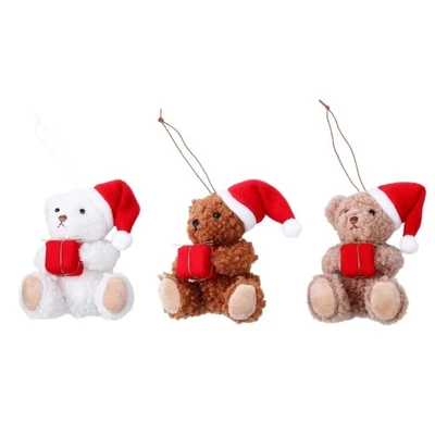 Lovely Plush Bear Pendant Ornament Christmas Tree Decoration For Party Festival - Image 1 of 4