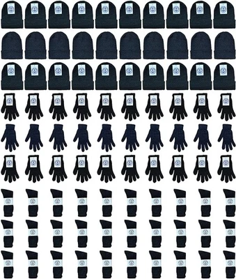 180 PK Bundle Care Combo Pack,Wholesale Hats Glove,Socks Womens-Winter Care Sets - Image 1 of 4