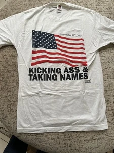 Vintage 9/11/01 T-Shirt Kicking Ass & Taking Names L USA - Bild 1 von 7