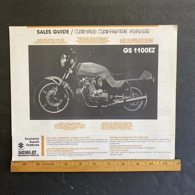 De colección Suzuki GS1100EZ Motocicleta 1982 Guía de ventas Análisis comparativo computarizado Foto 1 de 4