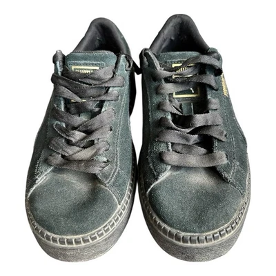 PUMA Black Suede Platform Creeper Sneakers  Womens Size 7 - Image 1 of 4