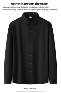 Men’s Classic Black & White Shirt with Tri-proof Fabric Black - Picture 1 of 13